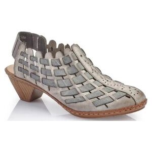 Rieker Sina 78 clay smoke weave slingback slip on leather 8 Heeled Sandals